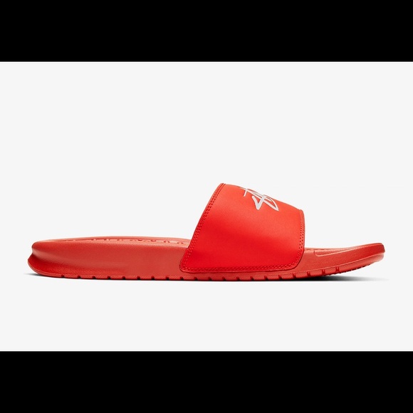 NWT Stussy x Nike Benassi Red Slides - Picture 4 of 15